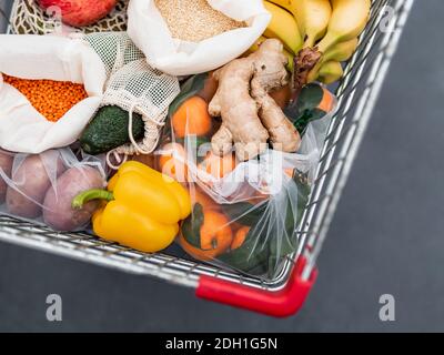 Food waste, zero waste shopping in supermarket Stock Photo