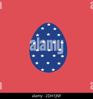 Blue Easter Egg with white circles Vector. Stock Vector