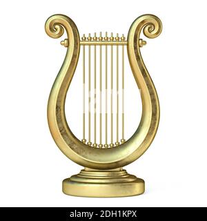 Golden lyre 3D Stock Photo