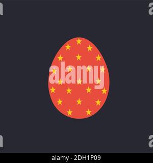 Red Easter Egg with yellow circles Vector. Stock Vector