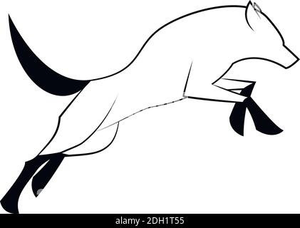 Vector - dog jump, isolated on white background. EPS 10 Stock Vector