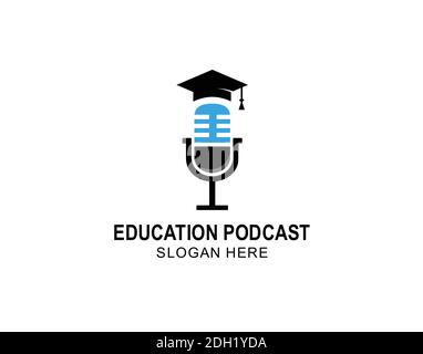 graduate podcast logo icon symbol designs Stock Vector