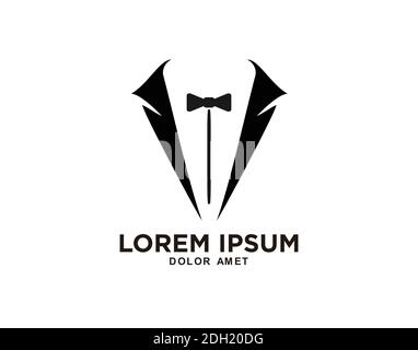 Tuxedo Man Logo Symbols Black Icons Template Stock Vector