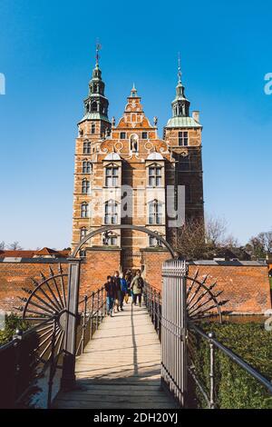 The Rosenborg Castle in Copenhagen, Denmark February 18, 2019 on winter sunny day. Dutch Renaissance style. Rosenborg is the for Stock Photo