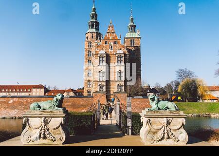 The Rosenborg Castle in Copenhagen, Denmark February 18, 2019 on winter sunny day. Dutch Renaissance style. Rosenborg is the for Stock Photo