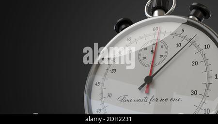 stopwatch on grey background - 3D rendering Stock Photo