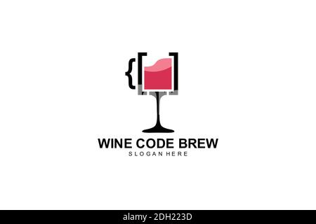 Beer code logo design bar coding simple Stock Vector