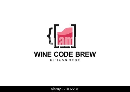 Beer code logo design bar coding simple Stock Vector