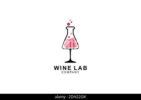 wine laboratory logo template design. symbol illustration. Stock Vector