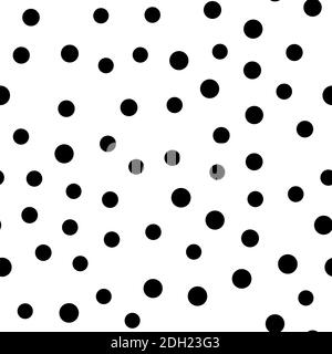 Random dotted seamless pattern. Simple geometric background in black and white. Vector illustration. Stock Vector