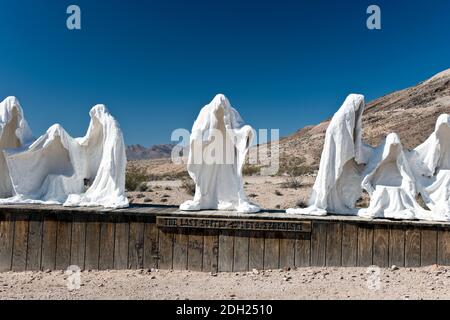 “The Last Supper” by Charles Szukalski at the ghost town of Rhyolite, Nevada. Stock Photo