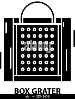 box grater icon, black vector sign with editable strokes, concept illustration Stock Vector