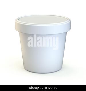 White ice cream tub Front view 3D Stock Photo