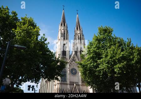 Iglesia Inmaculado Corazon de María catholic church (immaculate heart of Mary) - Plaza de la Constitucion - Buenos Aires, Argentina Stock Photo