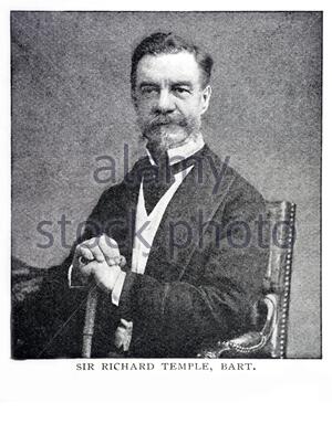 Sir Richard Temple, 1st Baronet, 1826 – 1902, was an administrator in British India and a Conservative politician Stock Photo