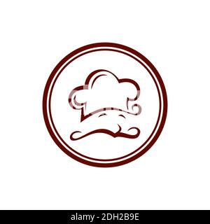 abstract chef kitchener cooky vector concept logo icon design Stock Vector