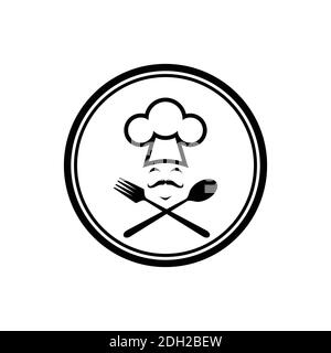 abstract chef kitchener cooky icon logo vector design concept Stock Vector
