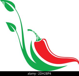 abstract chilli plantation icon logo flat vector concept design Stock Vector