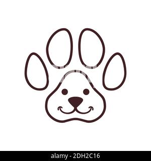 abstract cute dog pets vector logo icon vector concept design Stock Vector