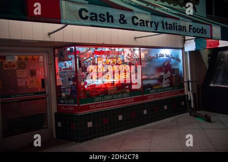 Filippi's Pizza Grotto, Little Italy neighborhood at night, Downtown San Diego, CA, (Photo by Casey B. Gibson) Stock Photo