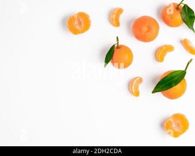 Christmas mandarin or tangerines pattern Stock Photo