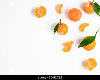 Christmas mandarin or tangerines pattern Stock Photo