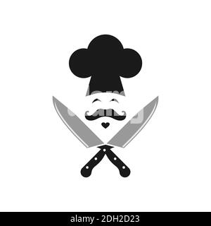 abstract kitchener chef cooky logo icon vector concept design Stock Vector