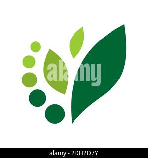 abstract leaf nature green concept vector logo icon design Stock Vector