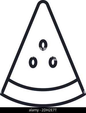 Watermelon line icon isolated on white background. Black flat thin icon ...