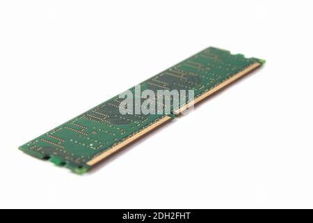 RAM for PC, isolated on white. Memory module close-up Stock Photo