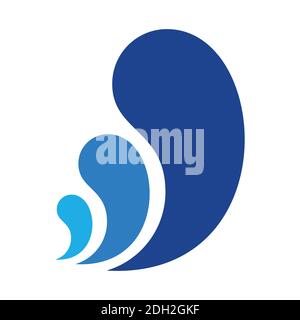 abstract waves letter w logo icon icon vector design concept Stock Vector