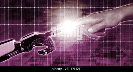 Merging Man and Technology Stock Photo