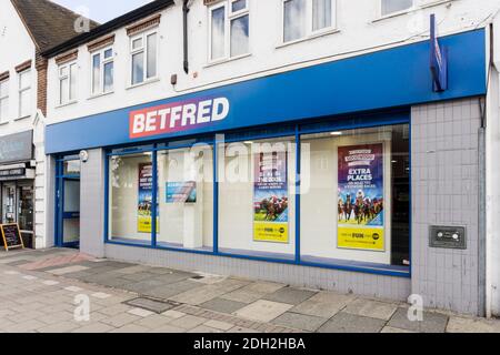 A Betfred betting shop in Lewisham, South London. Stock Photo