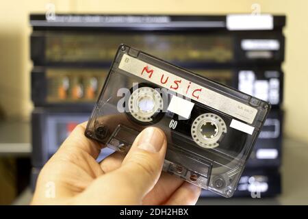 Tape recorder and hand hi-res stock photography and images - Alamy