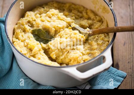 Polish cabbage with yellow peas - Polish Christmas eve dish Stock Photo