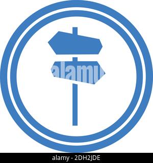 direction route flat logo icon flat vector concept design Stock Vector