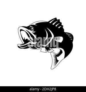 XDDJA Black Largemouth Bass Fish White Perch Jump Aquatic Camping