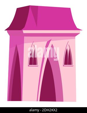 Pink Princess cartoon castle isolated on white Stock Vector Image & Art ...