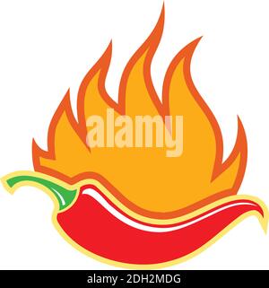 hot chilies spicy red chilies flat icon flat logo vector concept design Stock Vector