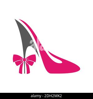 high heels shoes ribbon logo icon concept graphic vector design Stock Vector