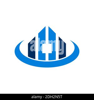 home house residential building estate abstract logo icon design Stock Vector