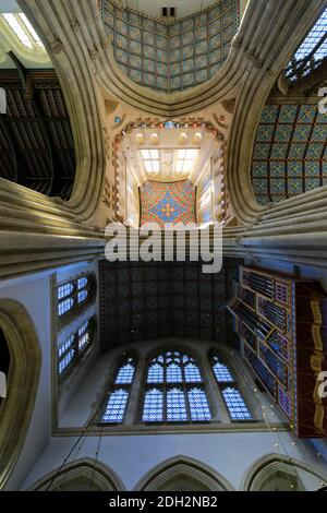 Interior view of St Edmundsbury Cathedral, Bury St Edmunds City, Suffolk County, England Stock Photo