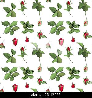 Seamless Rose Pattern For fabric, wallpaper, gift boxes, background greeting cards and invitations Stock Vector