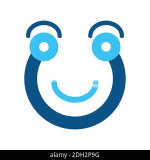 letter u abstract smile logo icon icon vector design concept Stock Vector