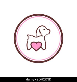 love cute dog pets logo icon vector concept design Stock Vector