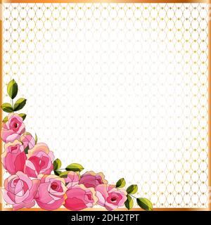 Vector hand drawn rose template. Excellent for gift boxes, Stock Vector