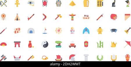 the culture icons pack Stock Vector