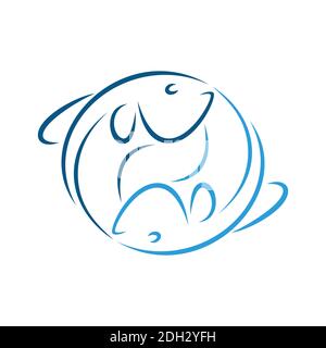 abstract fish logo icon concept graphic vector design Stock Vector