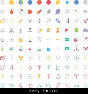 the space & science pack Stock Vector