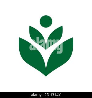 abstract leaf green nature concept logo icon vector concept design Stock Vector